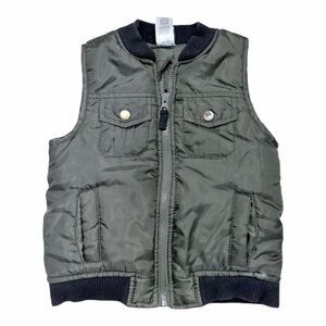 Kids Olive Green Puffer Vest Size 3T